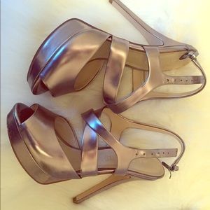 Aldo Silver Ntsekhe Heeled Sandal Sz6
